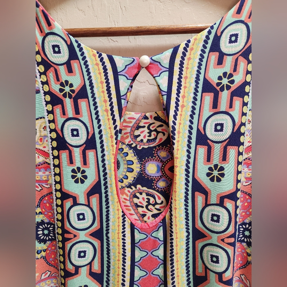 HERSHE Paisley Print A-line Tunic Sleeveless Dress - Picture 4 of 7